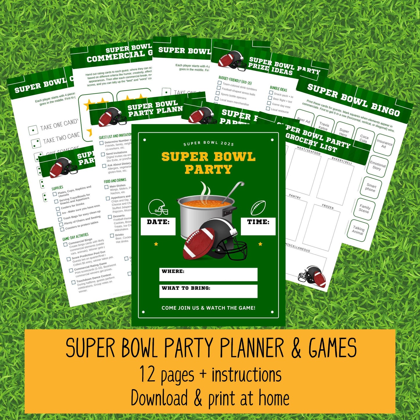 Super Bowl Party Planner & Games