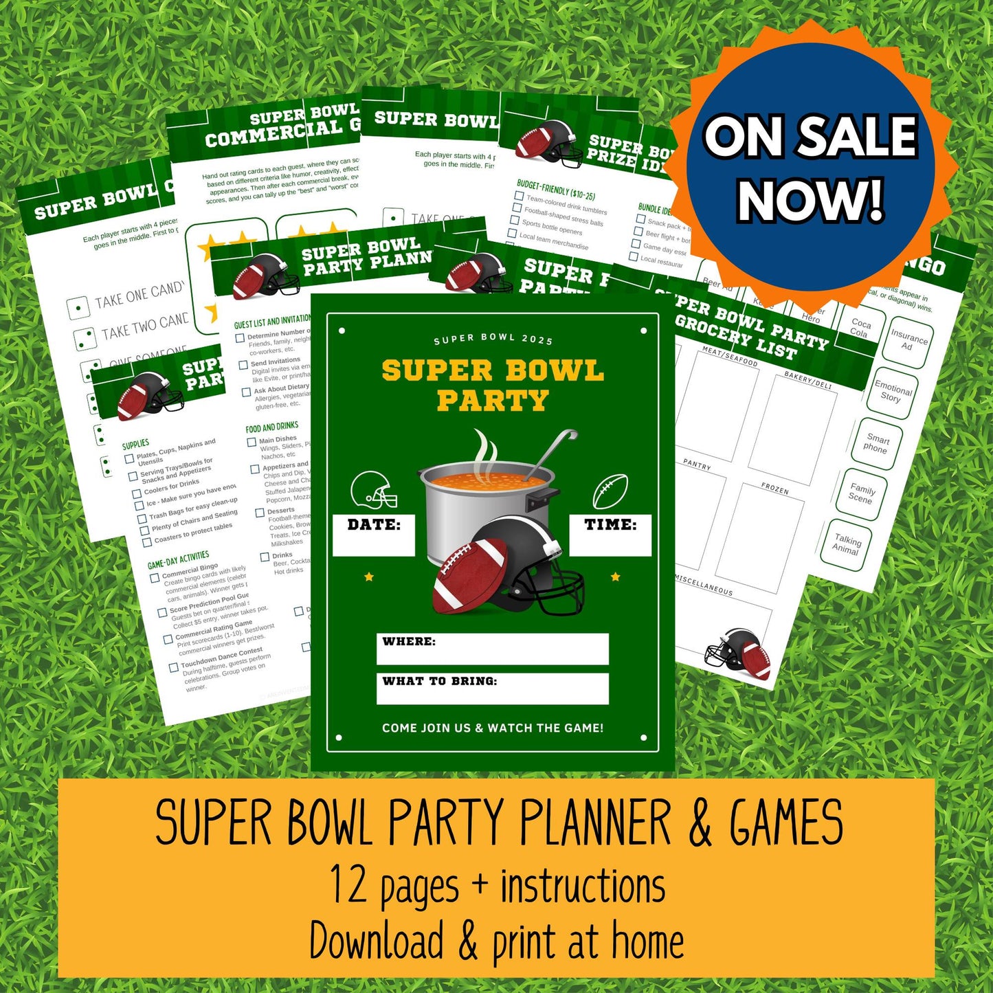 Super Bowl Party Planner & Games