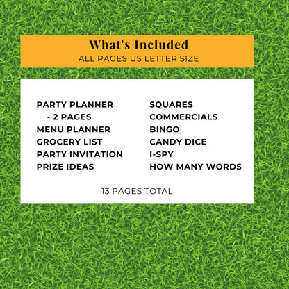 Super Bowl Party Planner &amp; Games