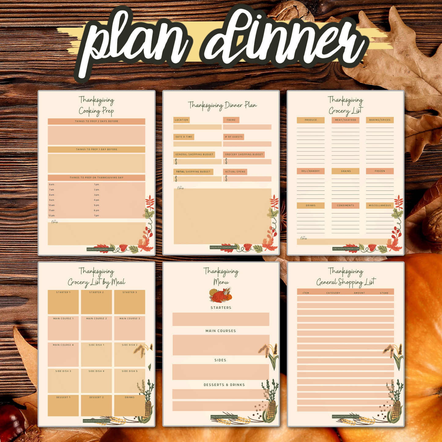 Rustic Thanksgiving Dinner Planner