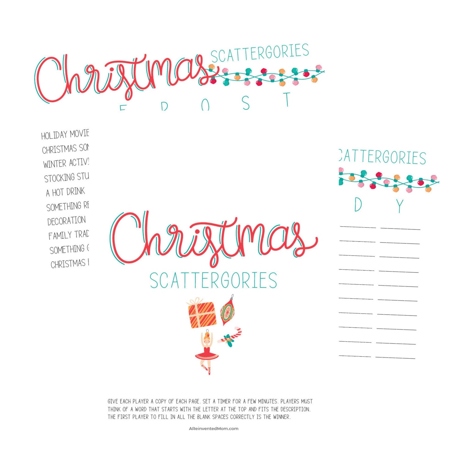 Christmas Scattergories